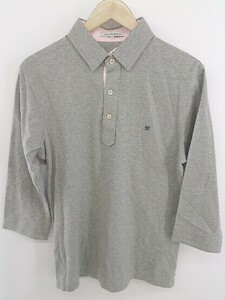 ◇ ◎ green label relaxing UNITED ARROWS 鹿の子 長袖 ポロシャツ サイズL グレー系 メンズ P