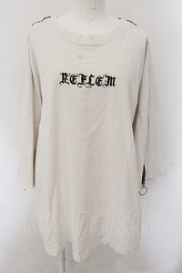 REFLEM / ダブルショルダージップデザインTシャツ F ホワイト O-24-12-05-016-PU-TO-YM-ZT396