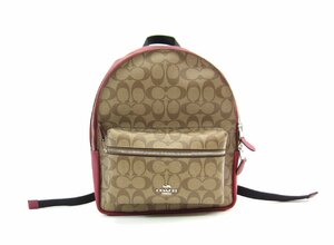 COACH コーチ シグネチャー デイパック バックパック リュック コーティングキャンバス ピンク F32200 鞄 ∠UP4207