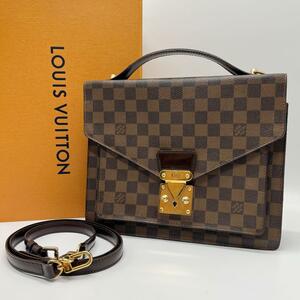 【鑑定済】LOUIS VUITTON　ルイヴィトン　ダミエエベヌ モンソー　ハンドバッグ　ショルダーバッグ　２Way　スペシャルオーダー　N48088