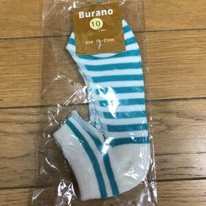 新品未使用　Burano 靴下 19～21cm ボーダー