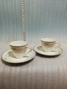 CS5282.アンティーク Noritake ノリタケ　NOBLE カップ ソーサー ティーカップ 花柄 洋食器 2客/60