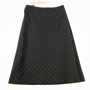 INED イネド レディース ひざ丈 台形スカート 2 M 黒 美品
