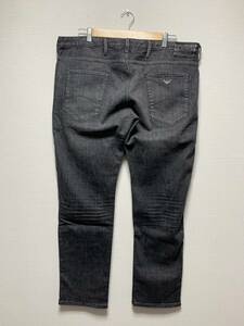 美品☆W36 [ARMANI JEANS] イーグルロゴ アフリカンコットン ストレッチデニムパンツ 38 6Y6J06 アルマーニジーンズ