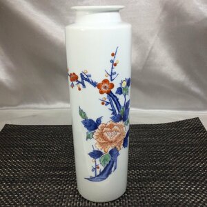 【保管品/TSS】忠山 作　伊万里焼　色鍋島　花瓶　華絵　壷　花器 陶器 RS0804/0000