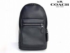 新品同様★送料無料★ コーチ メンズ COACH ペブルド レザー スリング パック ボディ バッグ ブラック