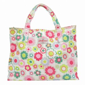 キャスキッドソン Cath Kidston トートバッグ ハンドバッグ PVC 花柄 ロゴ ピンク ■GY99 /FT 0913 レディース