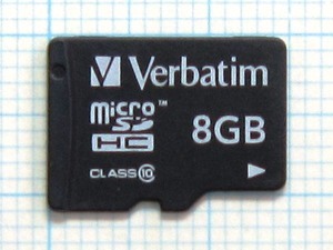 ★Verbatim microSDHC メモリーカード ８GB 中古★送料６３円～