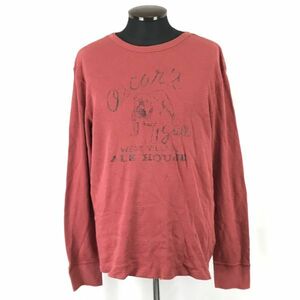 ジェイクルー/J.CREW★コットン/長袖Tシャツ/カットソー【メンズL/赤系/red系】Tops/Shirts◆BH708