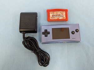 ◆ゲーム機 任天堂 GAMEBOY micro ゲームボーイミクロ ブルー GBA OXY-001 ACアダプタ付 ポケットモンスター ファイアレッド付 動作確認済