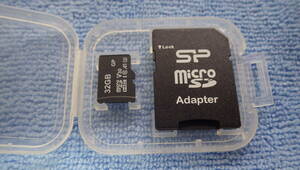 売切 中古　美品　1枚　microSDカード 32GB　ケース付　クイックフォーマット済　SDカードとしても可能　クリックポスト発送