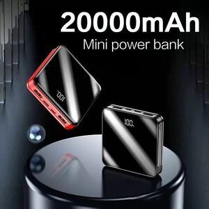 国内発送 小型 モバイルバッテリー 20000mAh ブラック 大容量 電熱 iPhone アンドロイド スマホ　充電 急速充電 携帯 電熱ベスト ..