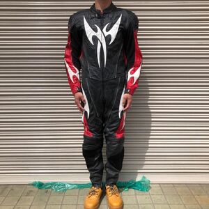 ヨーロッパ古着 Hein Gericke へインゲリック レザー ライディングスーツ バイクウェア バイカー ブラック レーシングスーツ 革ツナギ 50