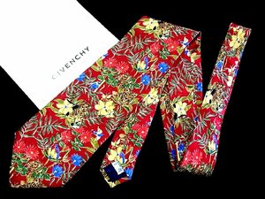 ♪今週の特売980円～♪1395♪状態並品【GIVENCHY】ジバンシィ【虎 トラ 動物 花 葉っぱ 植物 柄】ネクタイ♪