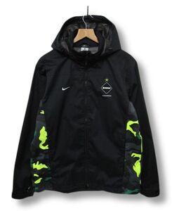 【美品】ナイキ FCRB NIKE Bristol ブリストール ナイロンジャケット 襟収納フード 迷彩カモフラ STORM FIT/裏メッシュ/黒 M■L28339AWS25