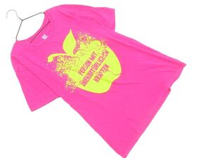 ネコポスOK Design Tshirts Store graniph デザインTシャツストアグラニフ プリント Tシャツ sizeM/ピンク ■◆ ☆ ehb3 レディース