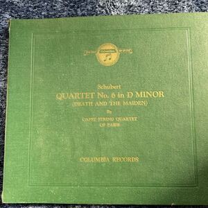 シューベルト　quartet No6 in Ｄminor SPレコード