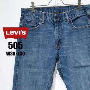 W30×L30 / Levi’s 505 リーバイス ストレート ジーンズ デニム ローライズ インディゴブルー アメカジ 古着 Y2K レソト製