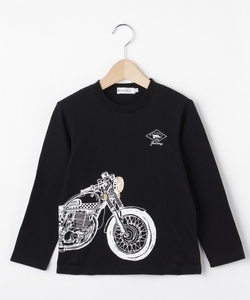 新品　THE SHOP TK　 モーターバイクグラフィックTシャツ 　ブラック(019) 　150cm