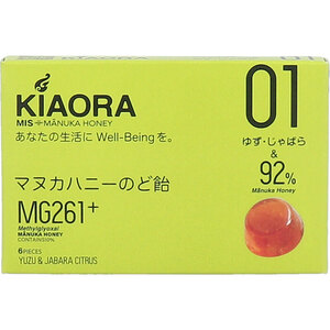 【まとめ買う】※MIS マヌカハニーのど飴 KIAORA(キオラ) 01 MG261+ ゆず・じゃばら 6粒入×10個セット