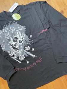 ★ ED HARDY エドハーディ　プリントロンT 長袖　ドクロ　黒　L 新品　2002