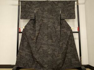 平和屋着物■上質な紬　風景山文　正絹　逸品　AAAK0904Agk