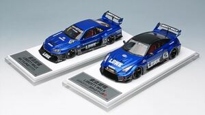 2台set EIDOLON makeup LibertyWalk 1/43 メイクアップ アイドロン LB東京原宿イベント限定 ER34 Super Silhouette SKYLINEN 35GT-RR R35