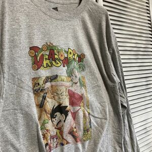 AUNX 1スタ グレー アニメ Tシャツ 長袖 ロンT ドラゴンボール 悟空 キャラ 鳥山明 90s 00s ビンテージ 古着 卸 仕入れ kg