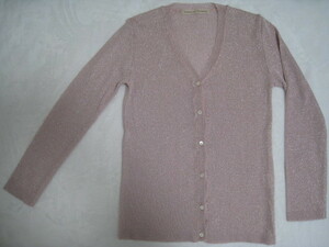 Ray BEAMS レイビームス ラメ入りカーディガン LIGHT PINK