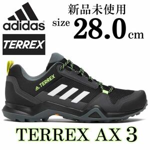 新品 1円~ 28cmアディダス テレックス AX3 トレッキング ハイキング シューズ スニーカー 登山 トレイル adidas TERREX 黒 エーエックス3