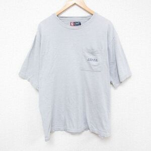 XL/古着 ラルフローレン Ralph Lauren チャップス 半袖 ブランド Tシャツ メンズ 90s ワンポイントロゴ 胸ポケット付き コットン クル