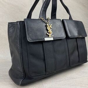 激レア YVES SAINT LAURENT イヴサンローラン チャーム YSL トートバッグ ゴールド金具 チャーム ハンドバッグ レザー カサンドラ 