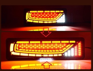 汎用 LED 24V トラック テール ライト シーケンシャル 左右セット アウディ風 ランプ 流れるウィンカー 大サイズ 46㎝×13㎝ 4トン 10トン