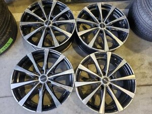 シマ★ 中古 4本 17インチ ホイール 社外 17×7J 5穴 PCD114.3 +38 アルミ セレナ等