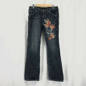 NAMITATSU/波達★和柄/金魚刺繍/デニムパンツ【Mens size -L/股下82cm】JAPAN/denim/Pants/Trousers◆BH161