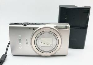 蘇や(KuY1182) 1円スタート！コンパクトデジタルカメラ Canon IXY650 本体+充電器 シルバー 簡易動作確認済み 中古品 コンパクトサイズ