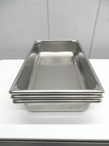 G855◆VOLLRATH◆ステンレス製1/1ホテルパン3枚セット H100mm SUPARPAN PN30042 栃木 宇都宮 中古 業務用 厨房機器