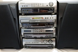 ■地域限定送料無料！希少即決！LDコンポ！PIONEER システムコンポ SX-J990 SP-J990 CLD-J990G CT-J990WR S-J990V-LR セット