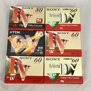 未使用品 TDK SONY デジタル ビデオ カセット ビデオテープ MiniDV 60・80分 6本セット [153-8]