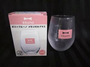 SUNTORY BOSS BRUNO メモリ付き グラス ピンク tw19