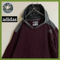 adidas ワンポイントロゴ バイカラー アディダス フーディー パーカー