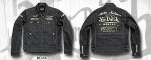 新品 Von Dutch（ボンダッチ）VOM-J13 コットンＪＫＴ/サンプル・メンズ・黒L