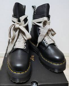 ★RICK OWENS Dr.Martens リックオウエンス ドクターマーチン　ジャンボレース　レザーブーツ　ブラック　サイズUK7　EU41★