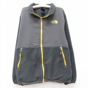 古着 ノースフェイス 長袖 フリース ジャケット キッズ ボーイズ 子供服 ワンポイントロゴ ポーラテック グレー 25jan07