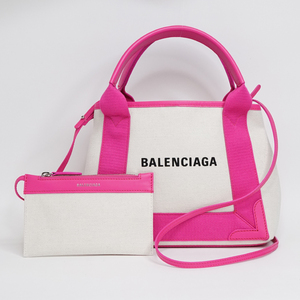 BALENCIAGA バレンシアガ ネイビーカバスXS キャンバス×レザー ハンドバッグ ショルダーバッグ