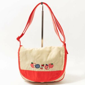 familiar ファミリア ショルダーバッグ ベージュ レッド 赤 ネイビー ナイロン りんご柄 キッズ 子供鞄 こども 女の子 斜め掛け bag 鞄