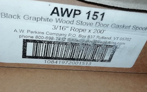 A.W Perkins AWP151 ガスケットグラスファイバーロープ（黒）4.76mm（3/16”）×1.5ｍ