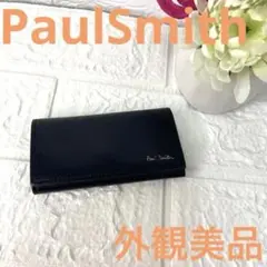 外観美品❣️PaulSmithポールスミスキーケースレザーブラック黒メンズロゴ