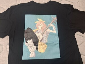 popman3580 描き下ろし 三味線少女 Tシャツ サイズL ブラック 黒 アニメT 少女T