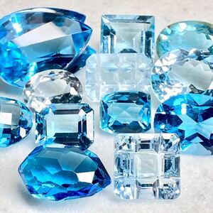 1円〜!!☆天然ブルートパーズおまとめ100ct☆j 約20.0g ルース 裸石 宝石 ジュエリー jewelry blue topaz w4 た42